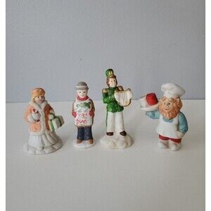 Mercuries USA Set of 4 Ceramic Christmas Figurines Vintage 1993